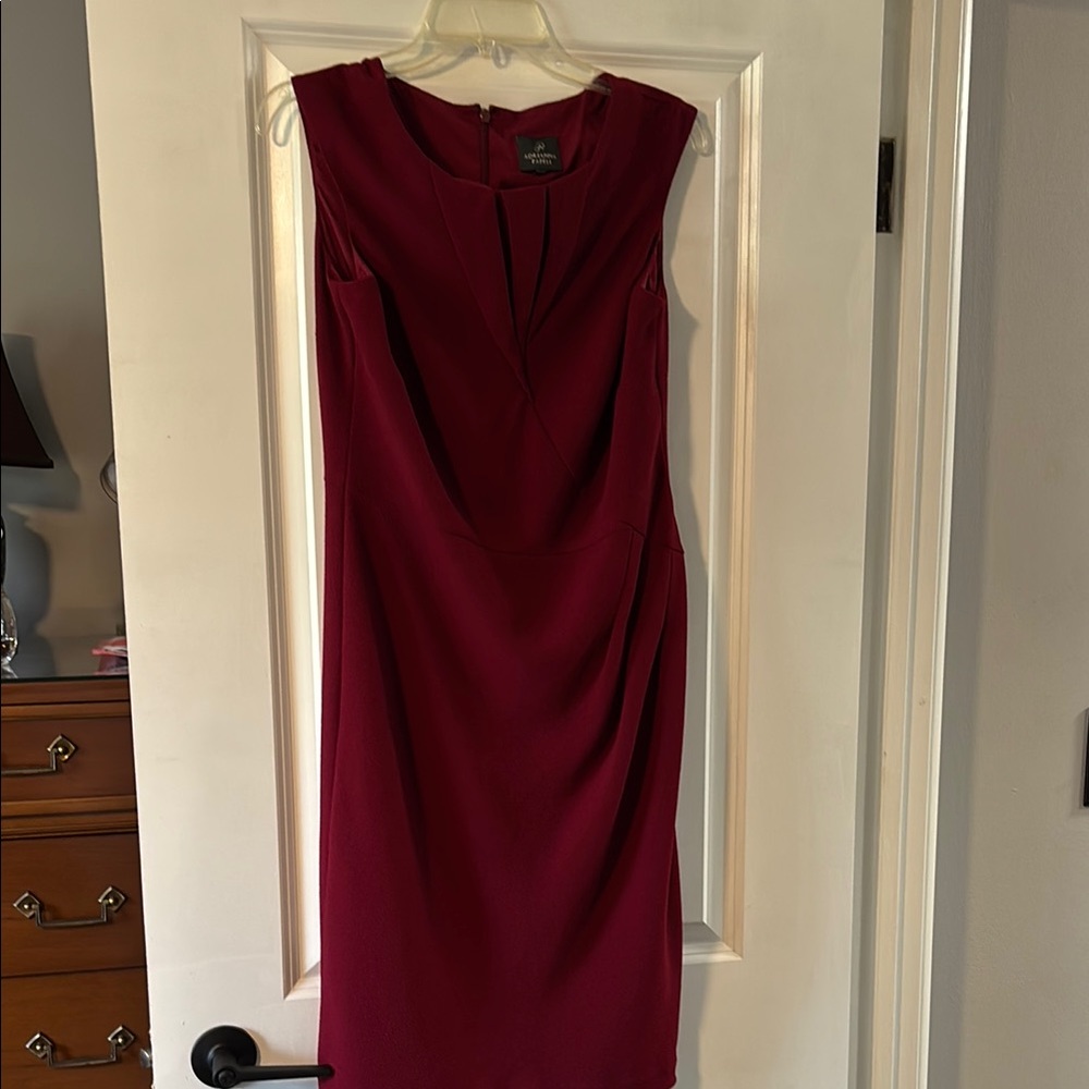 Adrianna Papell Burgundy Midi Dress